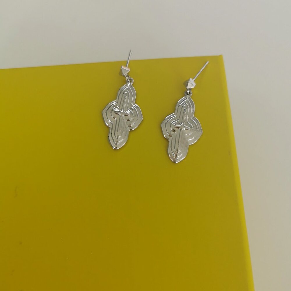 Abbie Silver Metal Drop Earrings by Kendra Scott